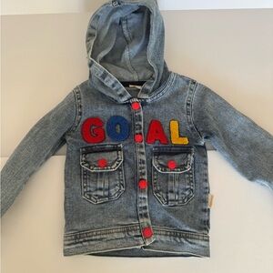 Donino Denim Jean Jacket Goal Font Detail Toddler 18-24 Months